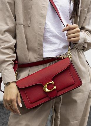 Сумка coach tabby shoulder bag 26 червона 4