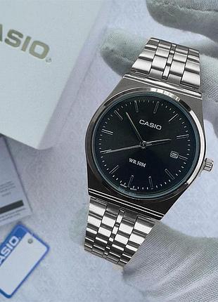 Casio mtp-145b steel black /годинники casio/касіо/наручний/часы касио/на подарунок