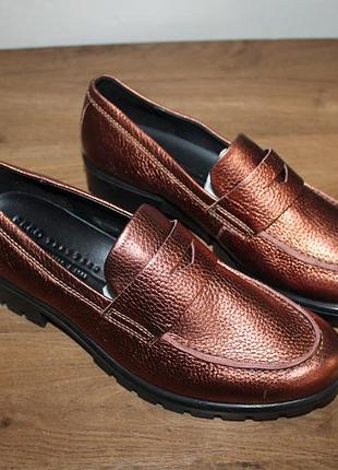 Кожаные лоферы, мокасины ecco modtray, 40 размер