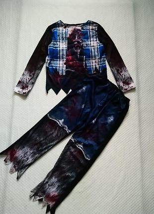 Карнавальный костюм зомби на хеллоуин halloween 9-10 лет