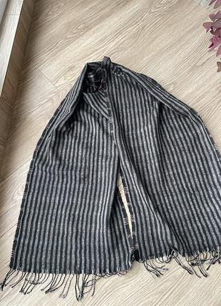 Двосторонній шарф woolmark blend у клітинку та смужку