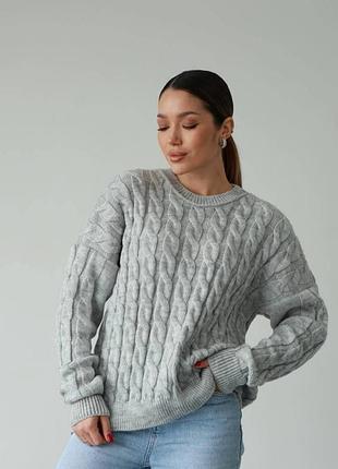 Вязаный свитер свитер свитерик кофточка серый меланж от primark