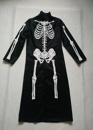 Карнавальный костюм плащ скелет на хеллоуин halloween 11-12 лет