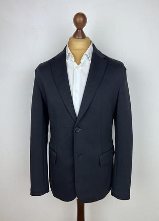 Armani exchange black cotton-blend blazer cувременный пиджак армани стрейнч