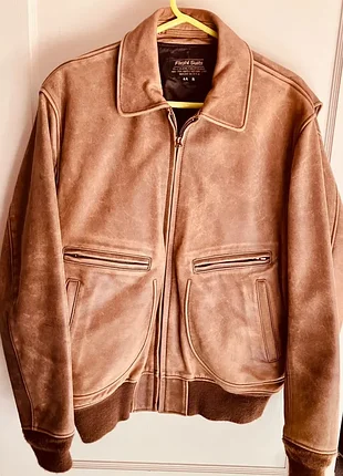 Куртка кожа vintage flight suits sild leather bomber jacket 44 rusa brown aviator