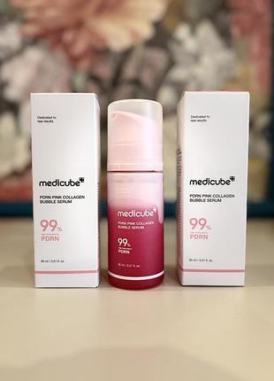 Сироватки для обличчя medicube pdrn pink collagen bubble serum відновлювальна бульбашкова сироватка з полінуклеотидами та колагеном