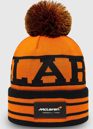 Шапка new era mclaren f1 team lando norris bobble cuff beanie adults - papaya