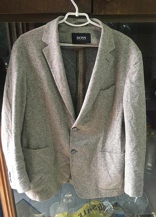 Элитный шерстяной пиджак boss hugo boss slim fit. оригинал. итальянская ткань размер 52 (l/xl)