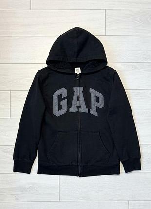 Тепла худі / кофта gap на блискавці з хутром та войлочним лого (розмір xl kids / 12–13 років)
