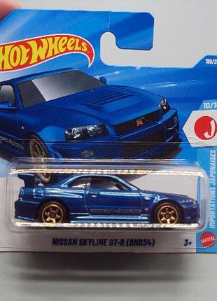 Машинка модель автомобіль hot wheels синій ніссан скайлайн nissan skyline gt-r (bnr34) №19079с