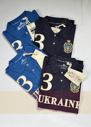 Поло чоловіче ukraine з коротким рукавом, синє, темно-синє