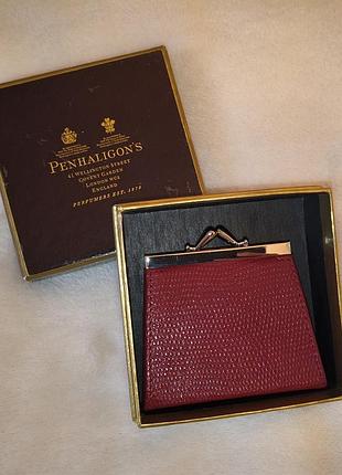 Гаманець жіночий penhaligon’s london вінтажний бордовий маленький шкіряний