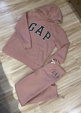 Оригинальный костюм gap на флисе. размер xs-s (gap kids xxl) розово-пудровый