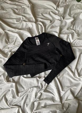 Бесшовный укороченный лонгслив gymshark adapt marl seamless long м