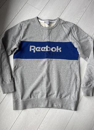 Чоловічий світшот reebok classic сірий з синім розмір m