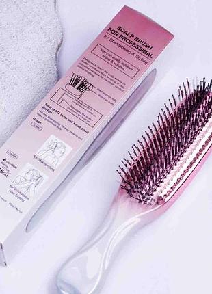 Расческа для волос scalp brush белая с розовым