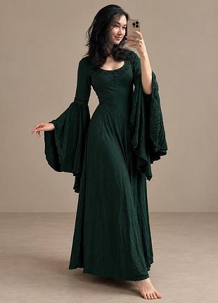 Довга жіноча сукня holy clothing смарагдового кольору, розмір m
