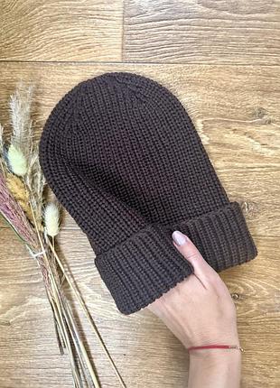 Шапка меринос, колір шоколад