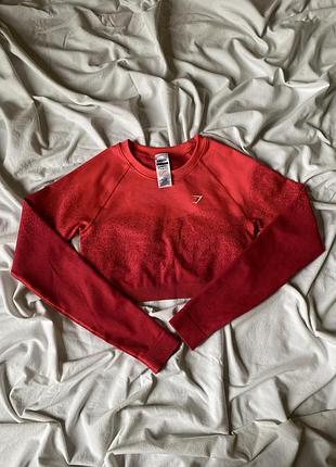 Укороченный топ с длинными рукавами gymshark adapt ombre seamless