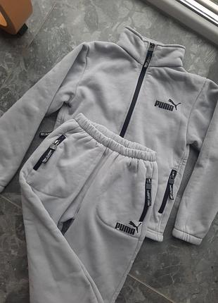 Спортивний костюм для хлопчика puma сірий, ріст 122-128 см