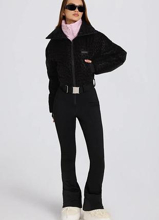 Лижний костюм жіночий b o + t e e waterproof belted layered ski suit - black leopard