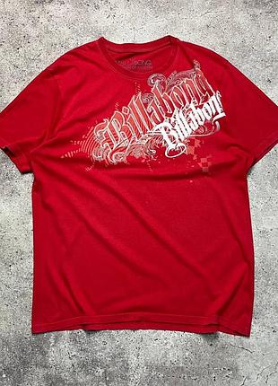Y2k billabong graphic surf hip hop футболка красная