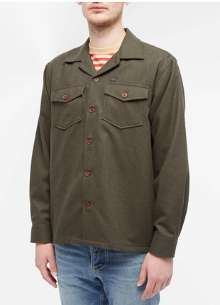 Шерстяной овершот nudie jeans co men's nudie vincent wool overshirt in green melange