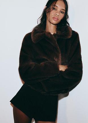 Шубка жіноча коричнева zara new
