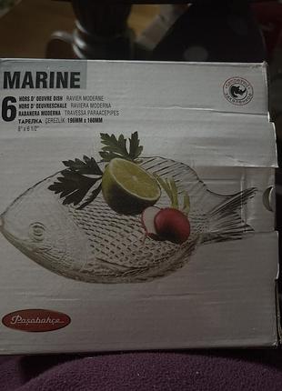Набір салатників paşabahçe marine у формі рибок, 6 предметів