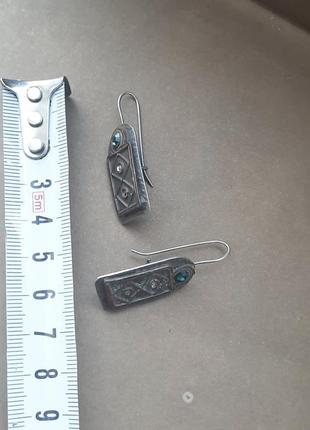 Дизайнерские серьги серебро 925 в стиле этно,бохо.7 фото
