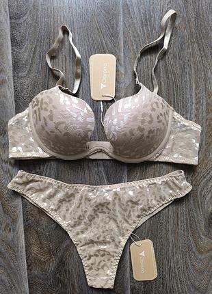 Obrana/anabel arto, cтильный леопардовый комплектик без пуш-ап а,в,с,d 70/75/80/85 три цвета