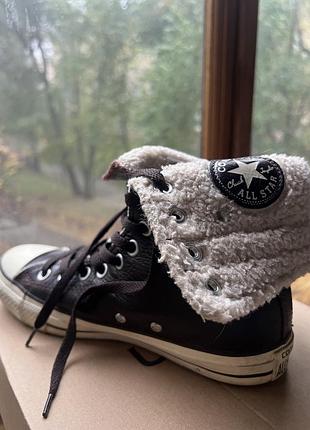 Шкіряні утеплені converse chuck taylor all star x-hi
