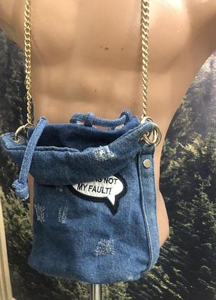 Сумка жіноча zara джинсова синя 3