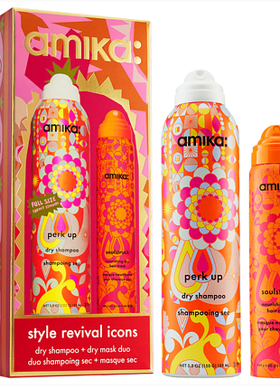 Amika style revival icons hair gift set лимитированный подарочный набор из сухого шампуня и спрея-маски для обновления корней и смягчения прядей