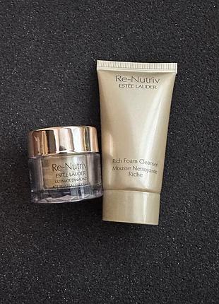 Крем для шкіри навколо очей re-nutriv ultimate diamond transformative energy eye creme 5ml та піна для вмивання re-nutriv rich foam cleanser  30 мл