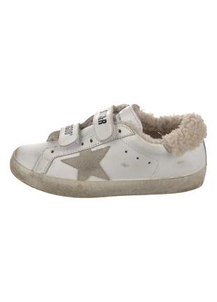 Зимові шкіряні дитячі кеди golden goose ( ggdb) old school на овчині, ортгінал, 27 розмір