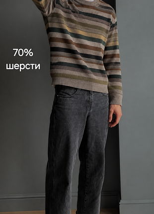 Шерстяной свитер в полоску от benetton,  s, m
