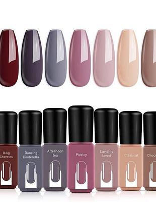 Набір гель-лаків modelones fancy gel polish — 7 кольорів по 6 мл