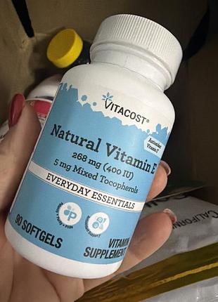 Біологічно активні речовини vitacost natural vitamin e 268 mg (400 iu) 90 softgels