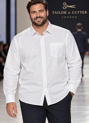 Сорочка чоловіча tailor & cutter біла 3xl- 4xl бавовна поліестер
