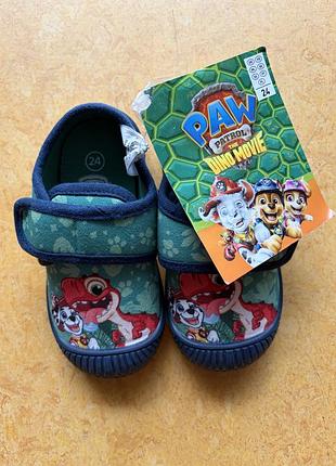 Мокасини для хлопчика paw patrol сині з принтом, розміри 24, 26, 28