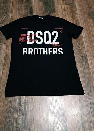 Мужская уникальная футболка dsquared2 с большим лого оригинал