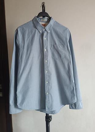 Небесно голубая рубашка slim fit из 100% хлопка levi's, l