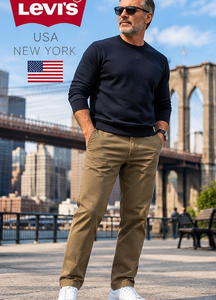 Чоловічі штани чиноси levi’s original хакі w36–38 xl класичні прямі