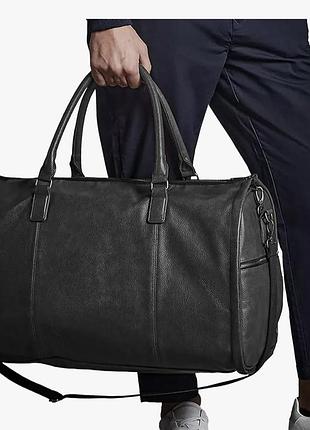 Дорожня сумка-трансформер чоловіча quadra nuhide garment weekender чорна