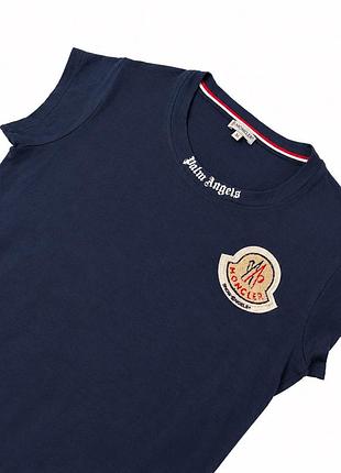 Жіноча футболка moncler x palm angels xl, темно-синя