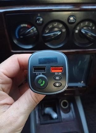 Fm модулятор трансмиттер bluetooth q2 с эквалайзером и rgb подсветкой 3
