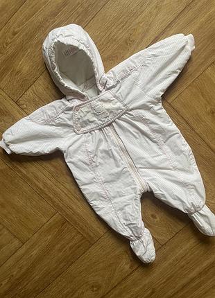 Утеплений комбінезон для дівчаток marks & spencer petit bebe демісезонний , р. 56-62 (0-3 міс)