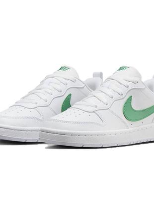 Кросівки унісекс nike court borough low recraft (gs) білі/зелені