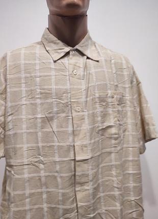 Чоловіча сорочка в клітку 100% бавовна з коротким рукавом розмір l/xl (52-54)